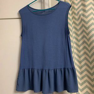 Ann Taylor Loft Sleeveless Peplum Top Blue